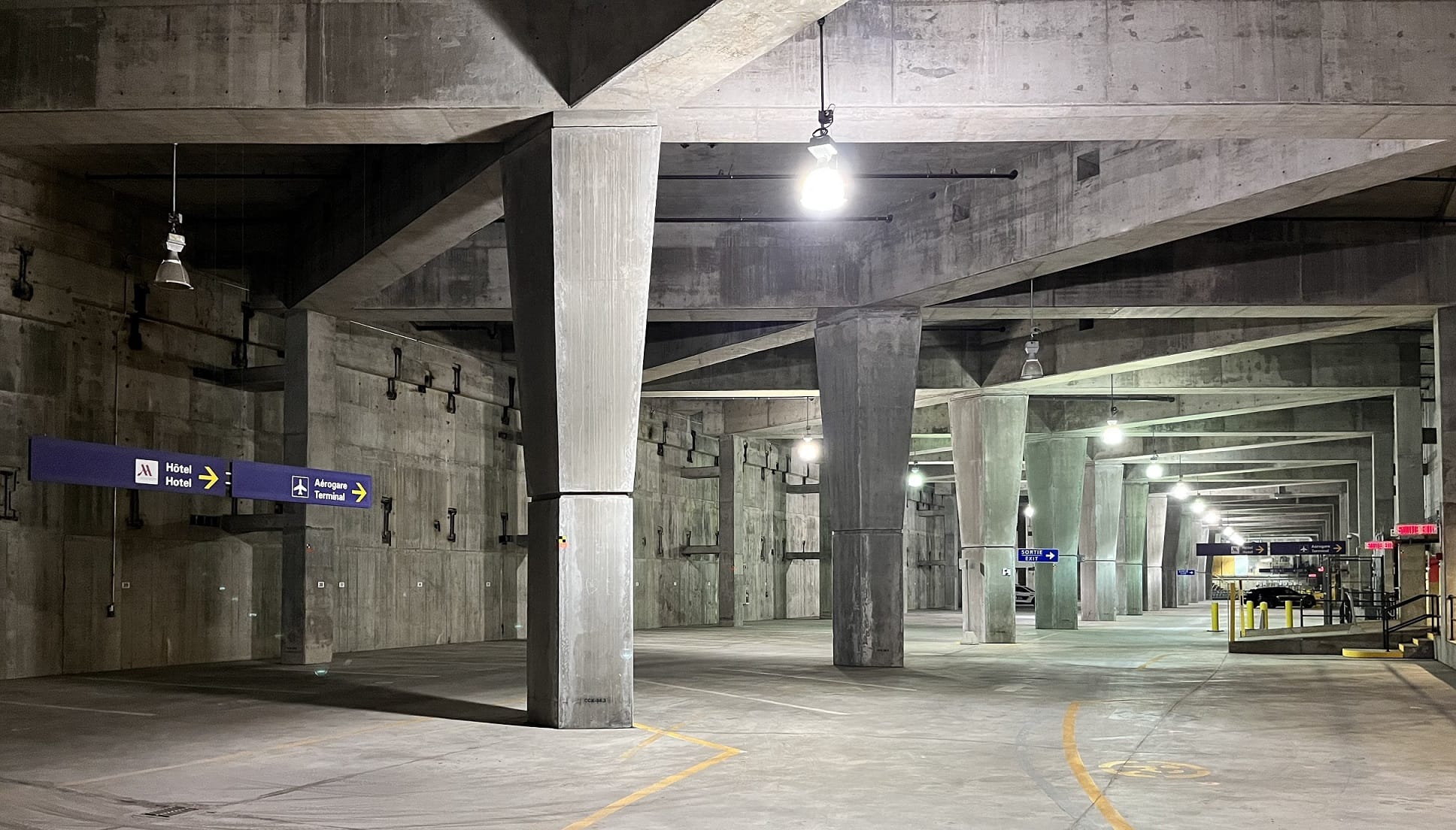 YUL pre-built rail station is now parking. Emma Cardinal-Sirois