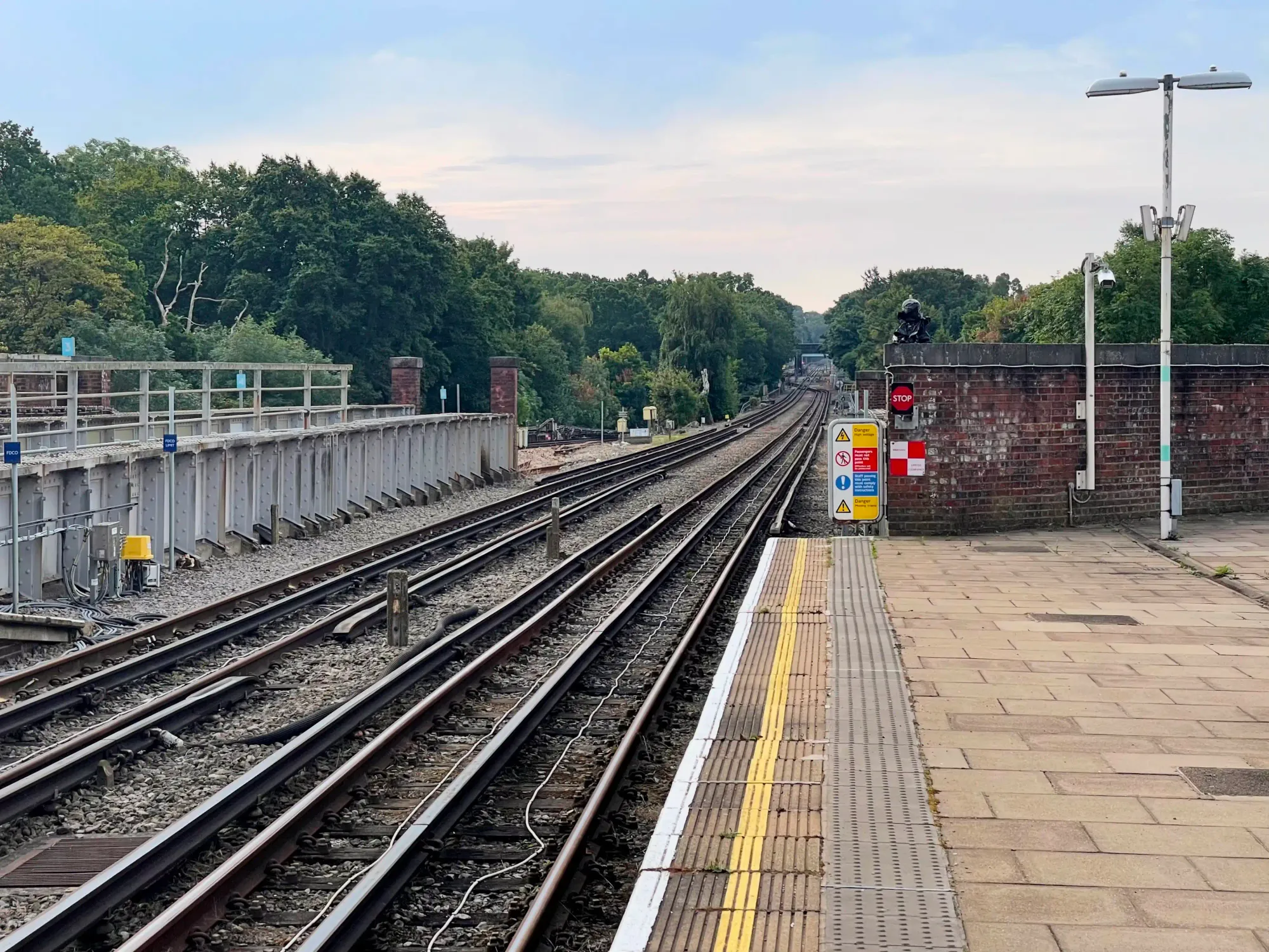 Platform end view down the centre tracks towards Highgate Depot