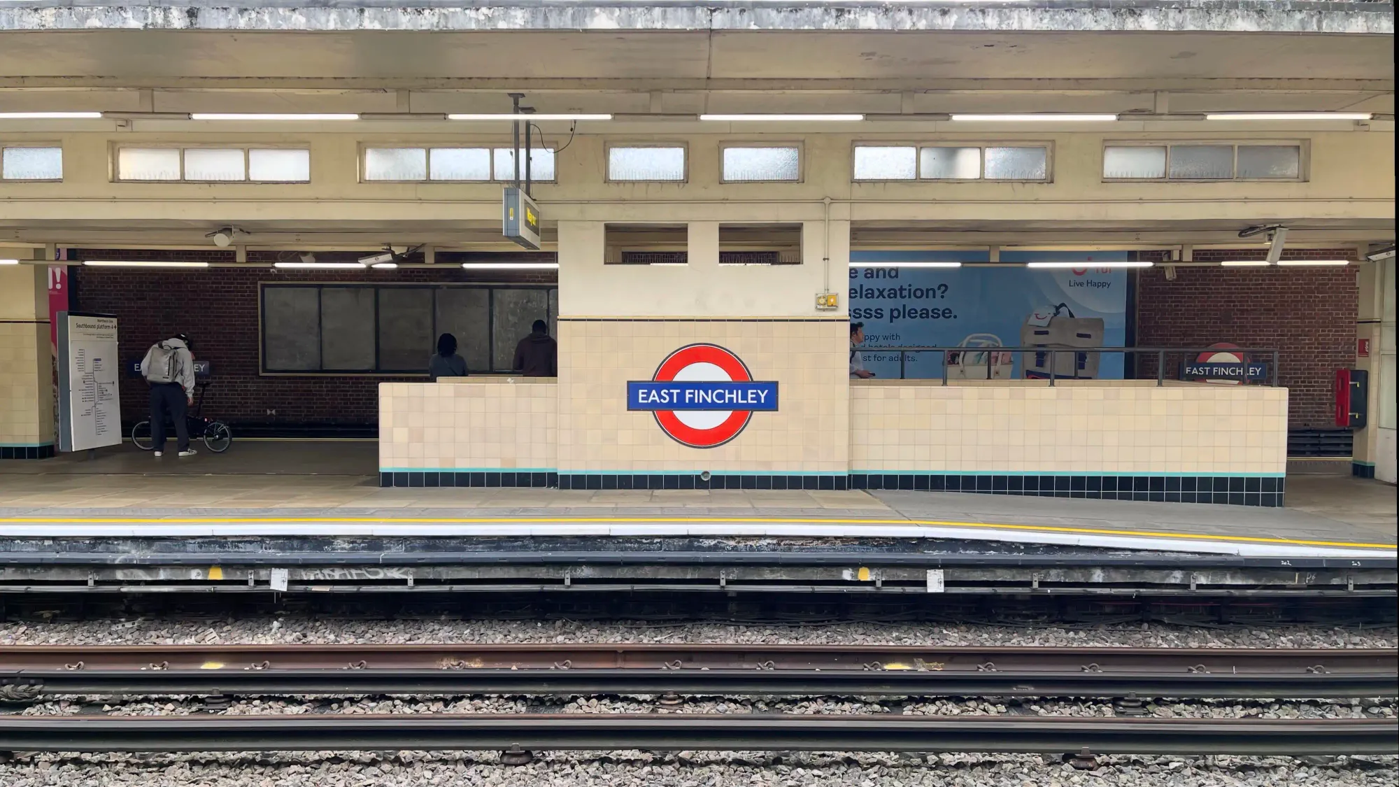 Looking across to the southbound platform stair structure