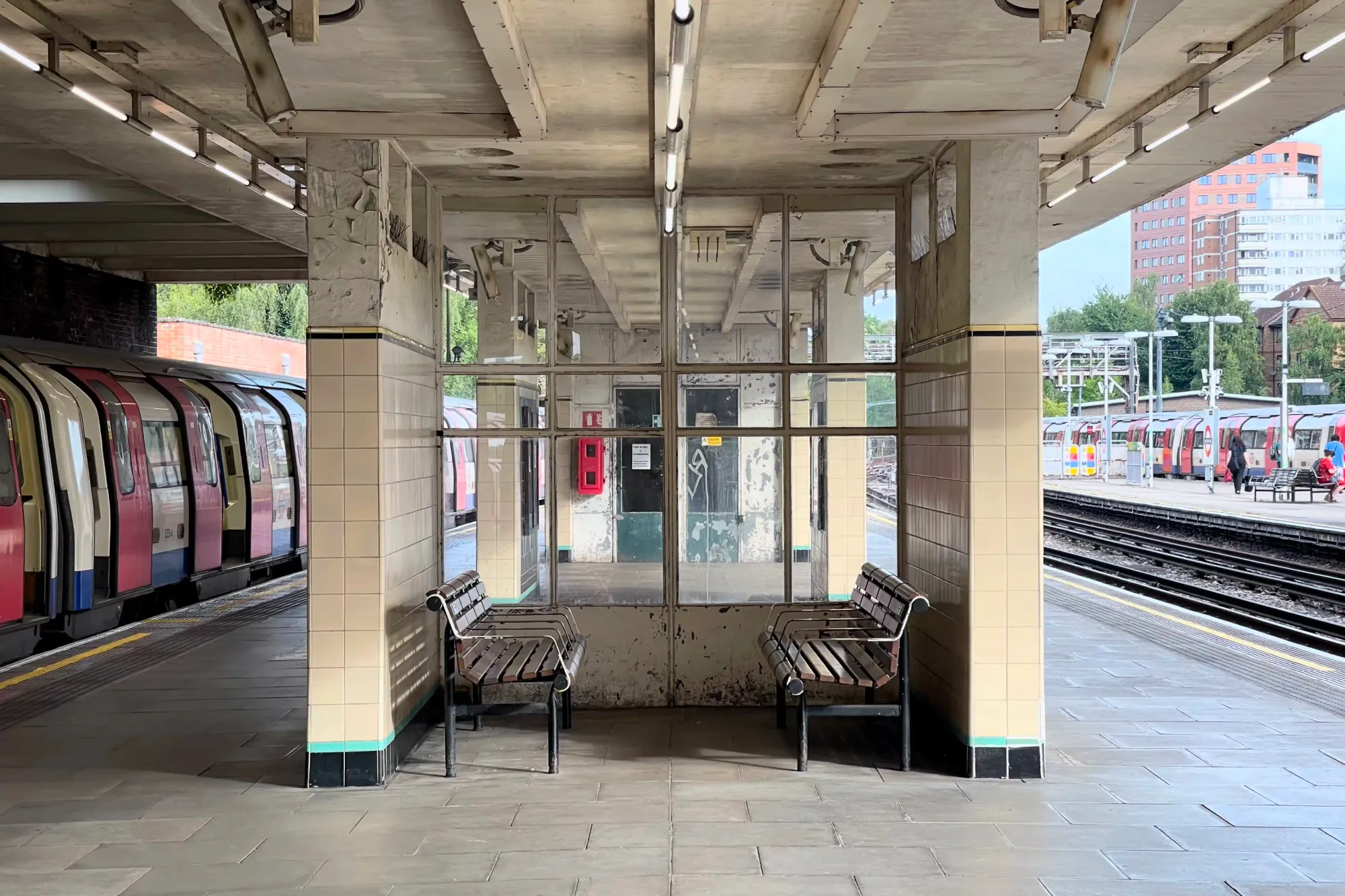 Chairs in a protected platform alcove