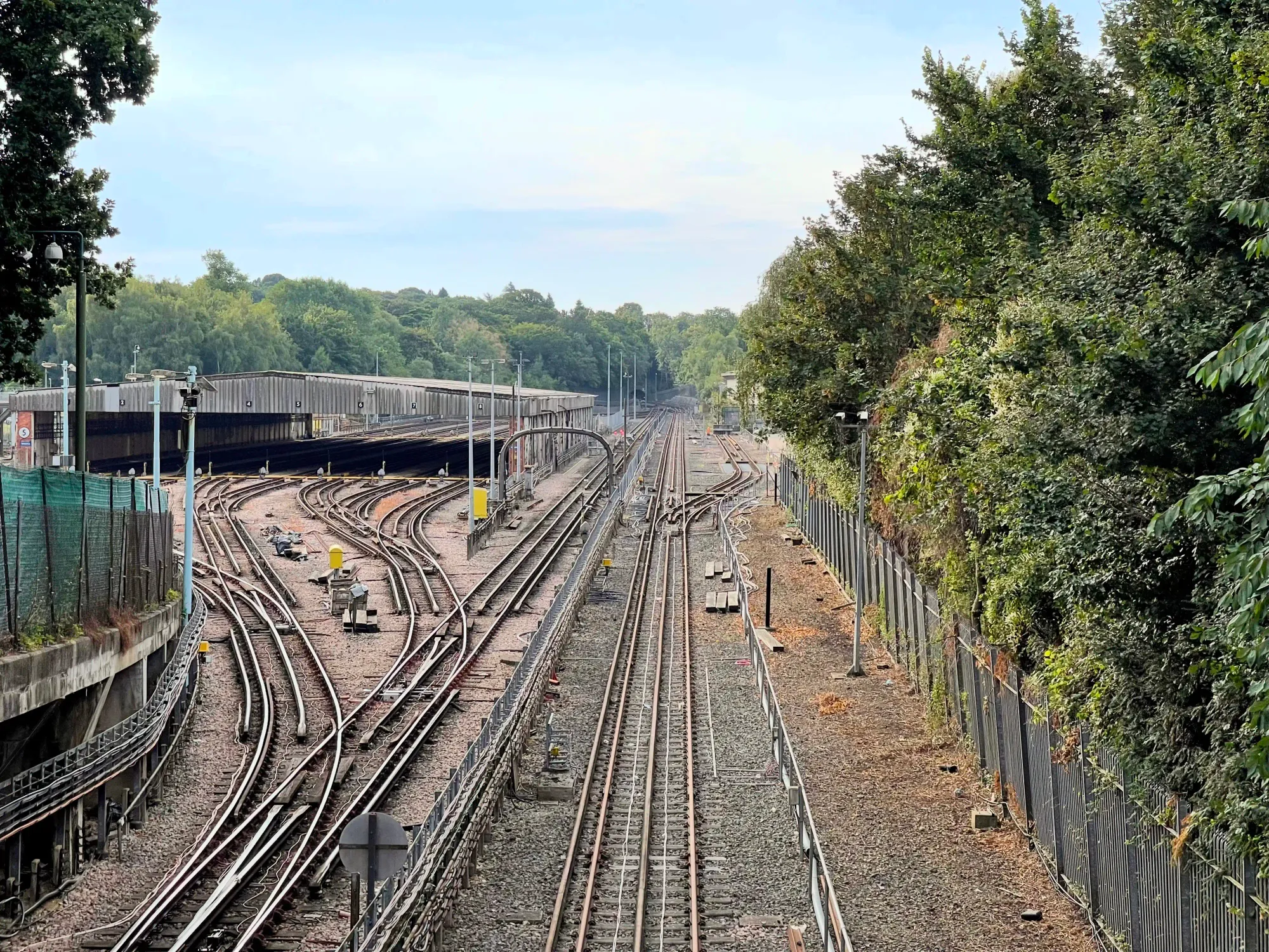 Looking south at Highgate Depot & yard along the original alignment to Finsbury Park