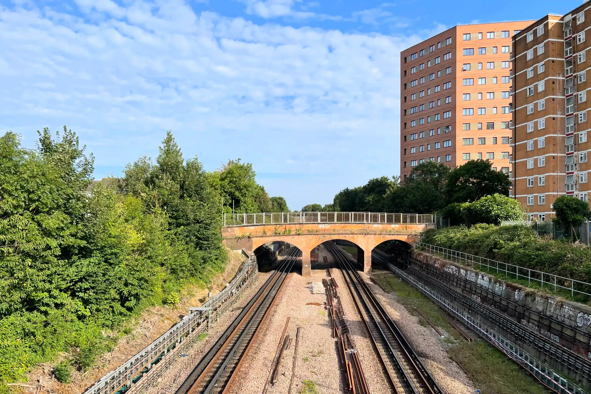 The tracks looking northbound towards Finchley Central