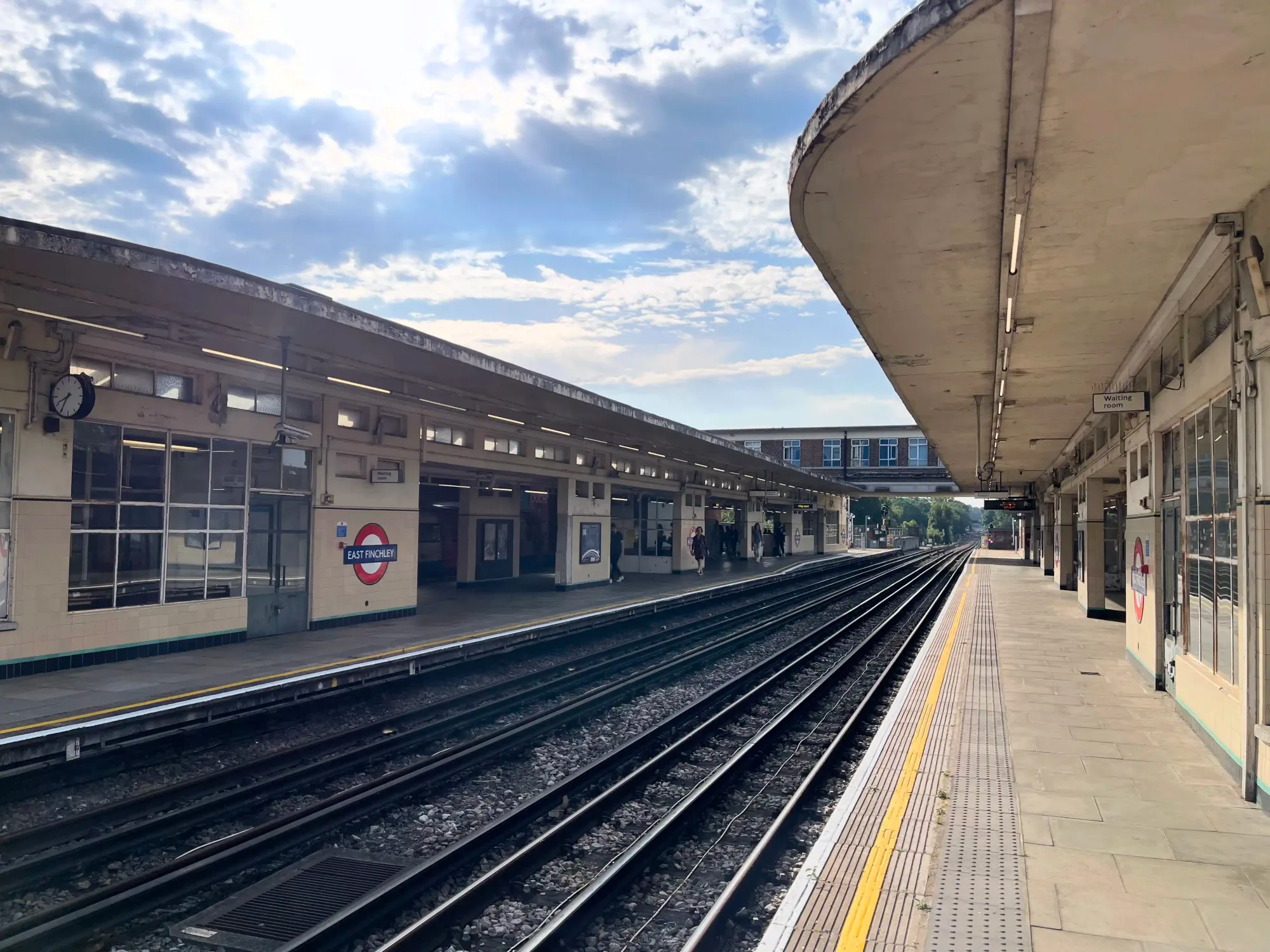 Looking down the platform from the end shows off many of the station’s aspects