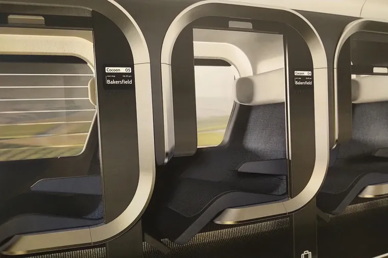 Amtrak Next Gen Long Distance Fleet cocoon seating render