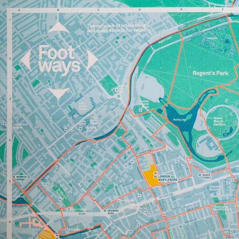 Footways walking map of London