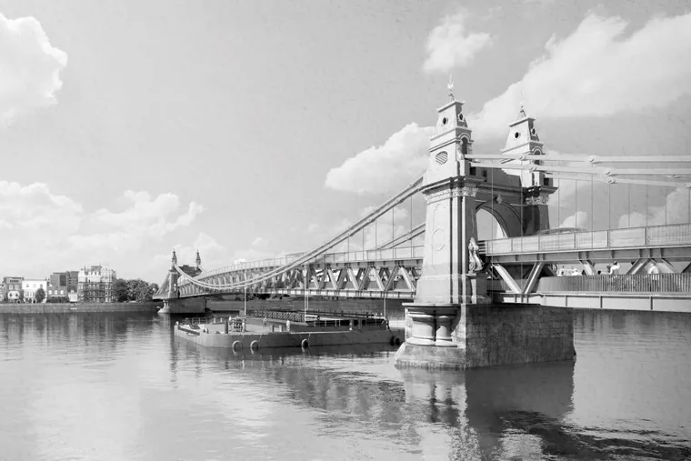 Render of Hammersmith Bridge proposed double deck temporary bridge