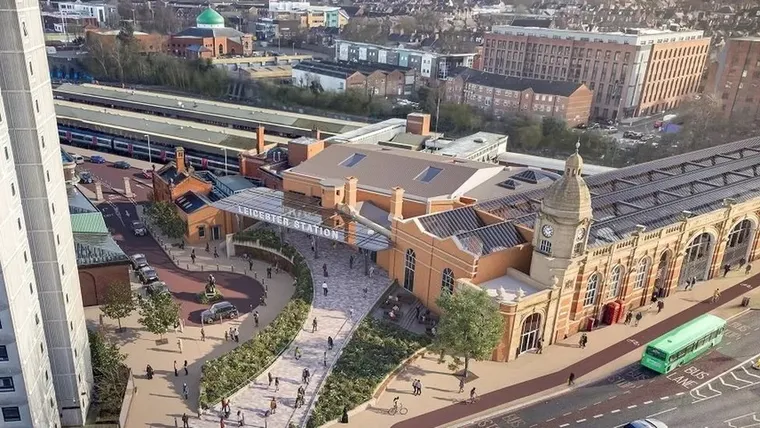 Render of the Leicester Station Revamp design