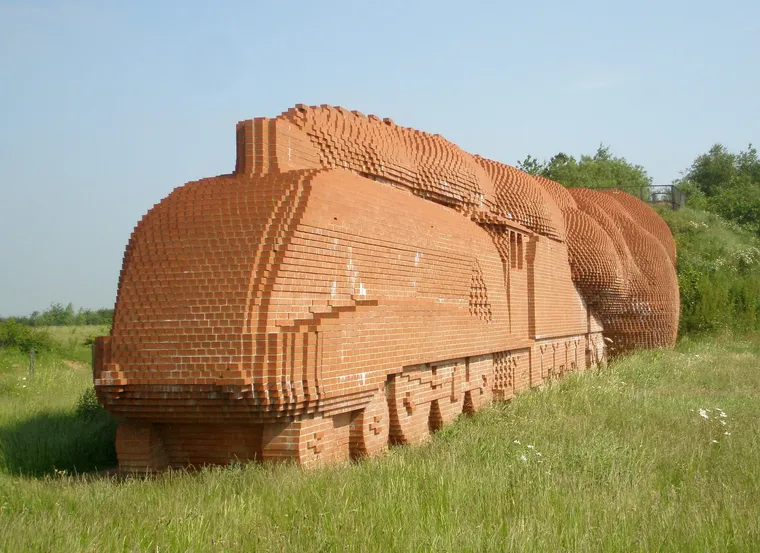Darlington brick train sculpture, by David Mach