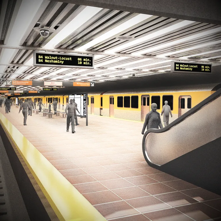 Philadelphia Roosevelt Blvd Subway station platform render