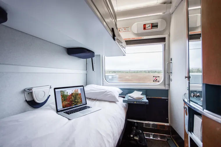 Renaissance sleeper cabin w/ beds down. VIA Rail