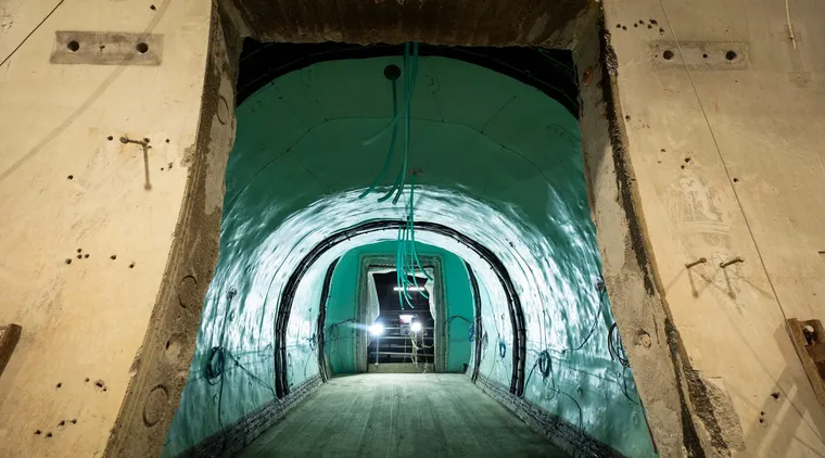 Northolt Tunnel cross-passage with waterproof liner. HS2
