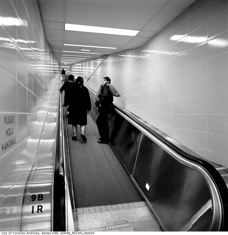 Keele station Speedramp inclined moving sidewalk. City of Toronto [Not from any Reads link]