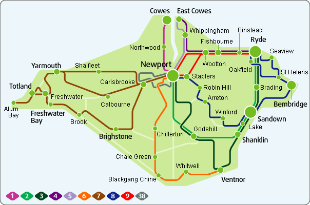 IoW simpler bus network map - London Reconnections